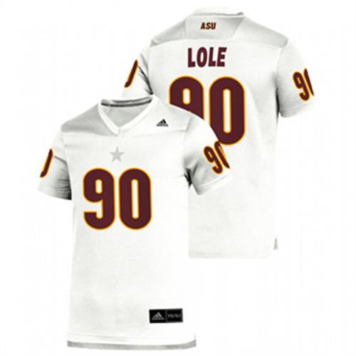 Men's White Arizona State Sun Devils Jermayne Lole Replica College Football Jersey