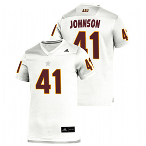 Men's White Arizona State Sun Devils Tyler Johnson Replica College Football Jersey