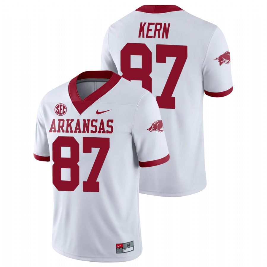 Men's White Arkansas Razorbacks Blake Kern College Football Alternate Game Jersey