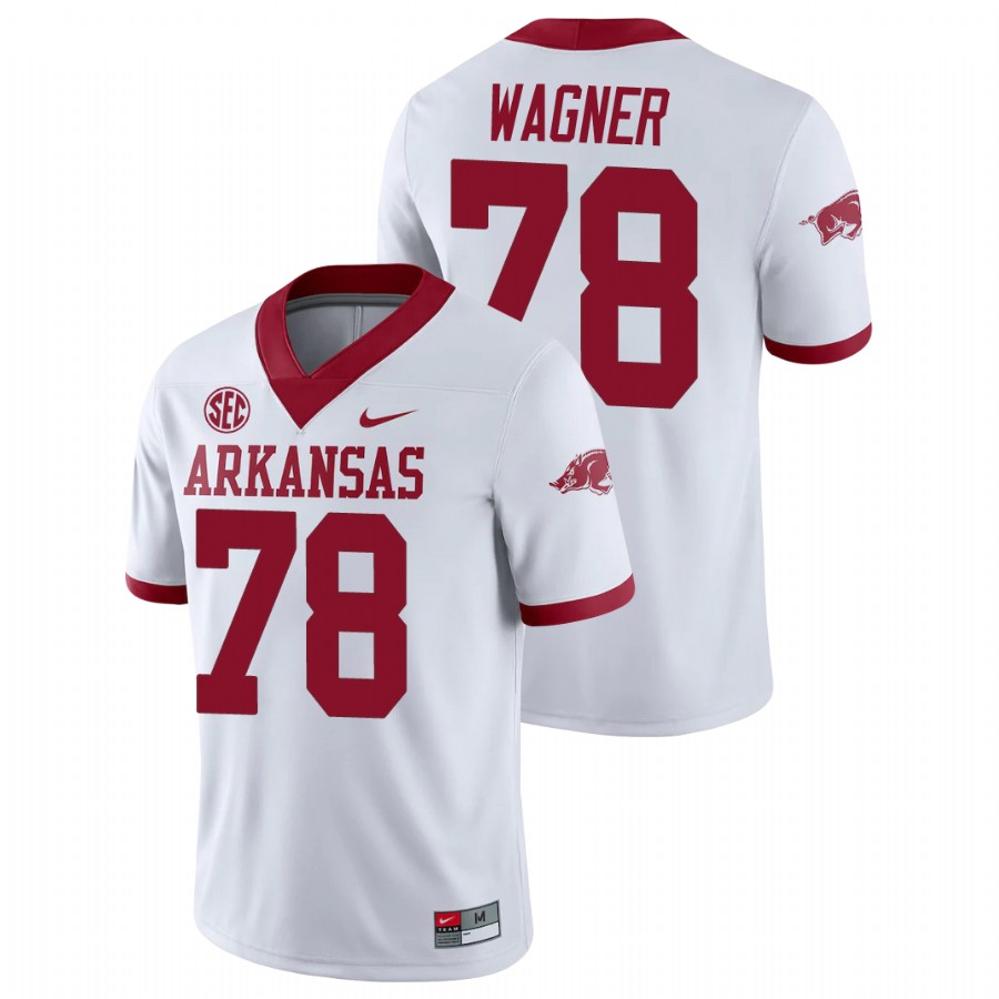 Men's White Arkansas Razorbacks Dalton Wagner College Football Alternate Game Jersey
