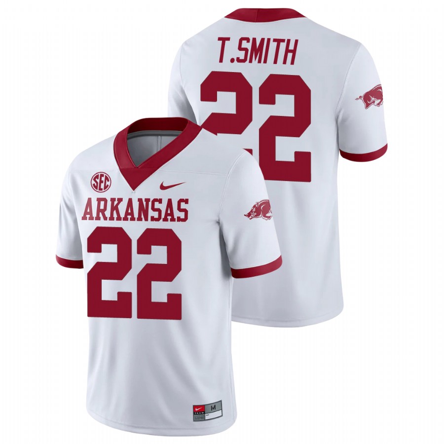 Men's White Arkansas Razorbacks Trelon Smith College Football Alternate Game Jersey