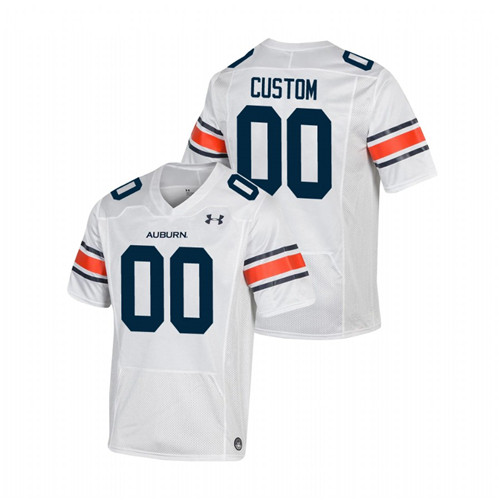 Men's White Auburn Tigers Custom Replica Football Jersey