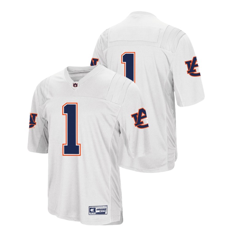 Men's White Authentic College Football Auburn Tigers Colosseum Jersey