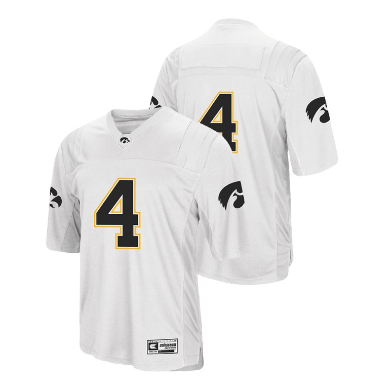 Men's White Authentic College Football Iowa Hawkeyes Colosseum Jersey