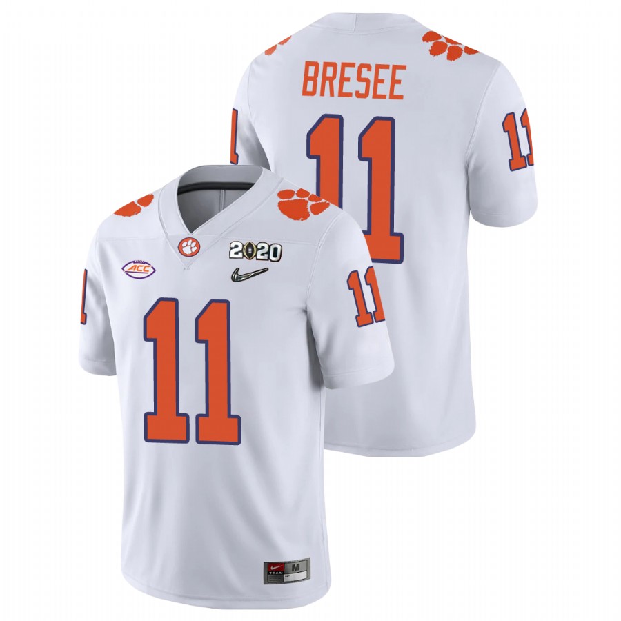 Men's White Clemson Tigers Bryan Bresee College Football Playoff Game Jersey