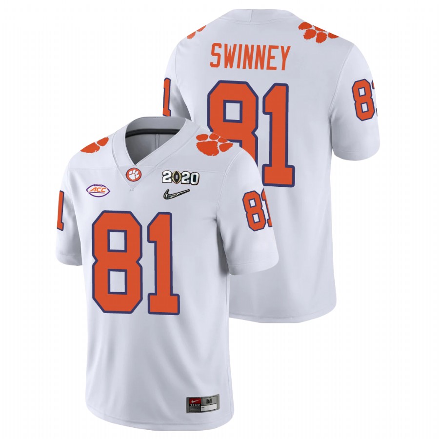 Men's White Clemson Tigers Drew Swinney College Football Playoff Game Jersey
