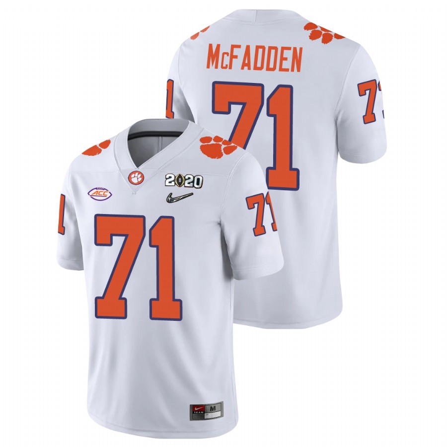 Men's White Clemson Tigers Jordan McFadden College Football Playoff Game Jersey
