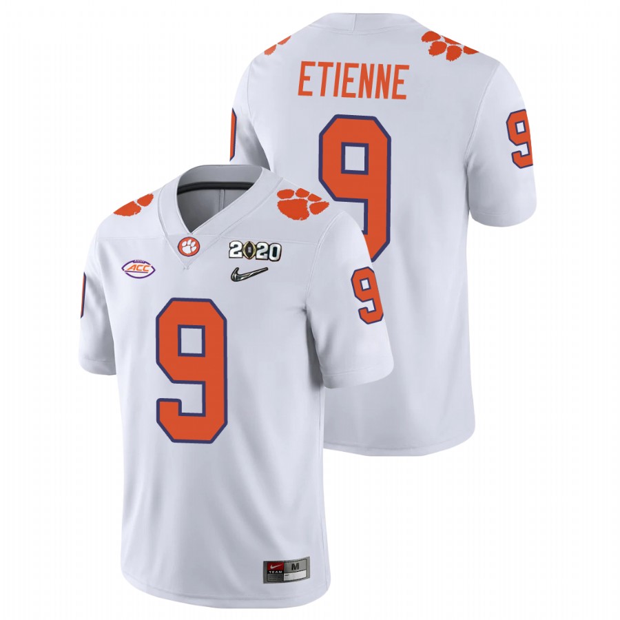 Men's White Clemson Tigers Travis Etienne College Football Playoff Game Jersey