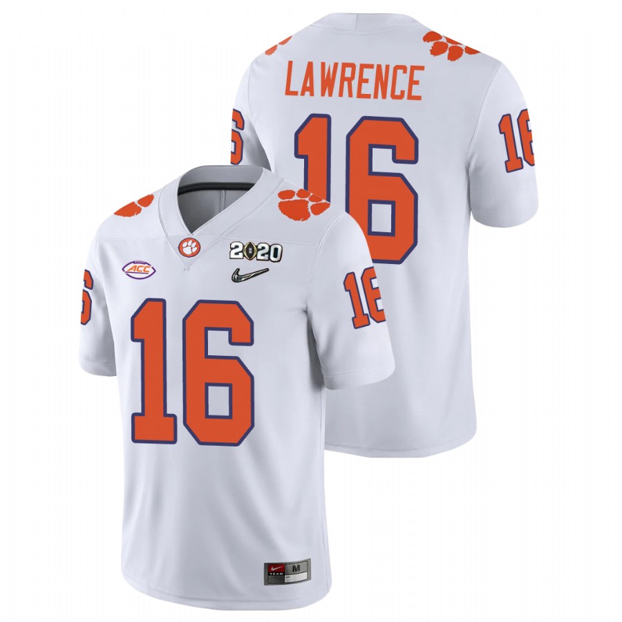 Men's White Clemson Tigers Trevor Lawrence College Football Playoff Game Jersey