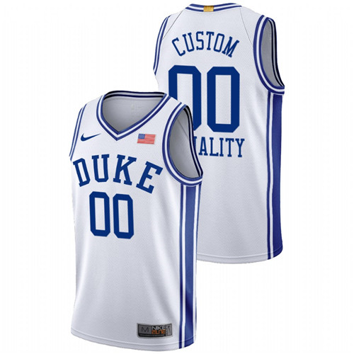 Men's White Duke Blue Devils Custom Equality BLM Social Justice Basketball Jersey