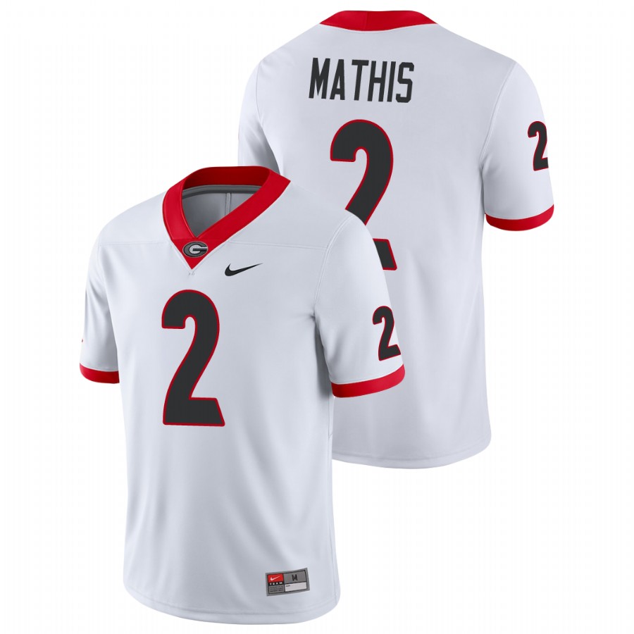 Men's White Georgia Bulldogs D'Wan Mathis Game College Football Jersey