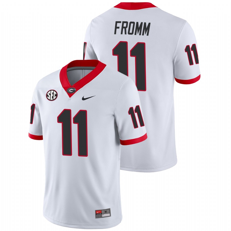 Men's White Georgia Bulldogs Jake Fromm College Football Away Game Jersey