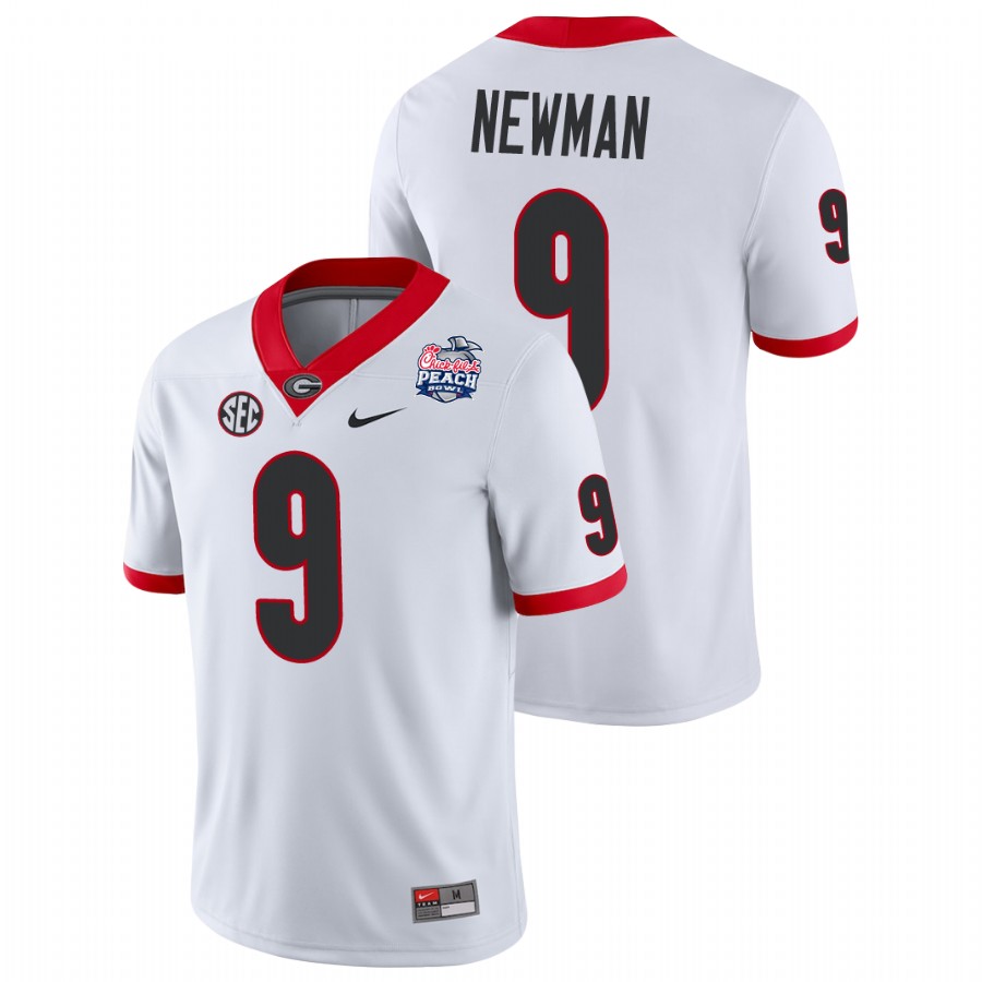 Men's White Georgia Bulldogs Jamie Newman 2021 Peach Bowl College Football Jersey