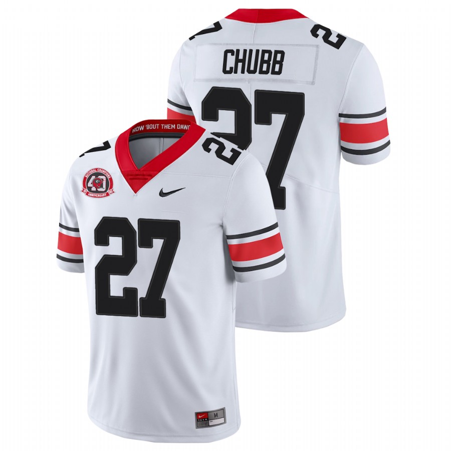 Men's White Georgia Bulldogs Nick Chubb College Football 40th Anniversary Alternate Jersey