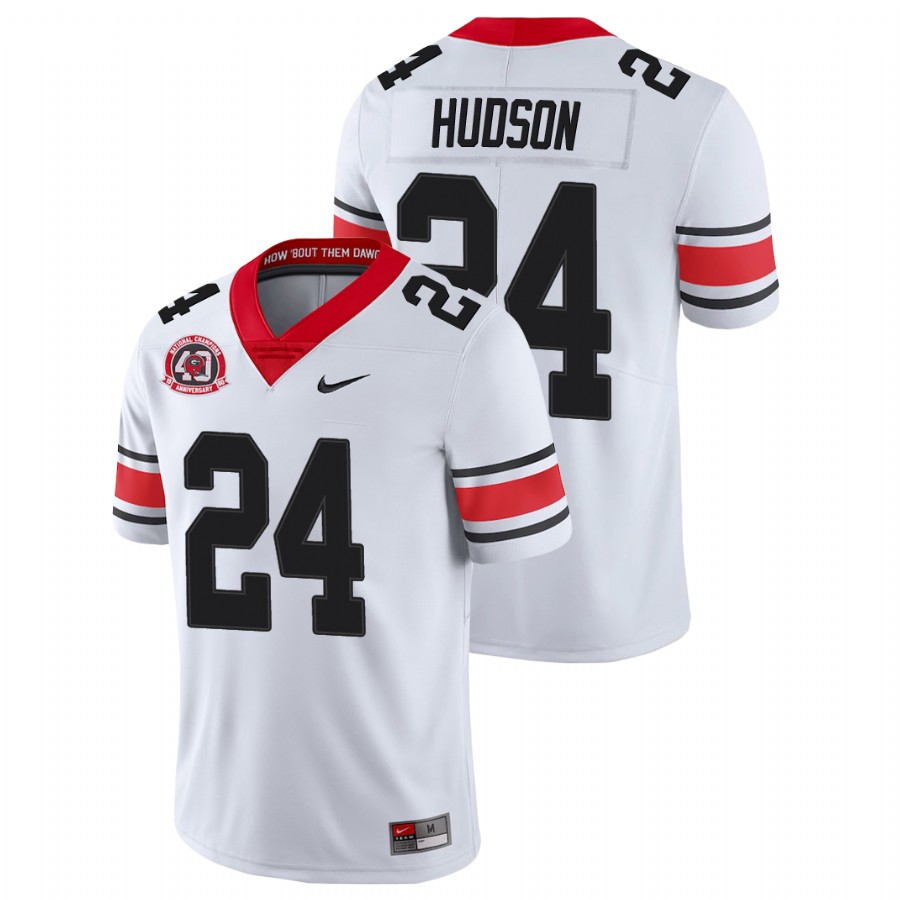Men's White Georgia Bulldogs Prather Hudson College Football 40th Anniversary Alternate Jersey