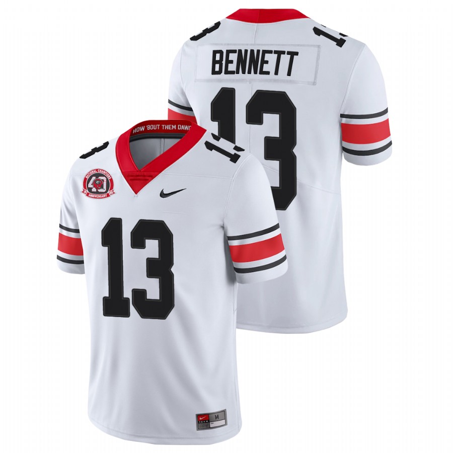 Men's White Georgia Bulldogs Stetson Bennett College Football 40th Anniversary Alternate Jersey