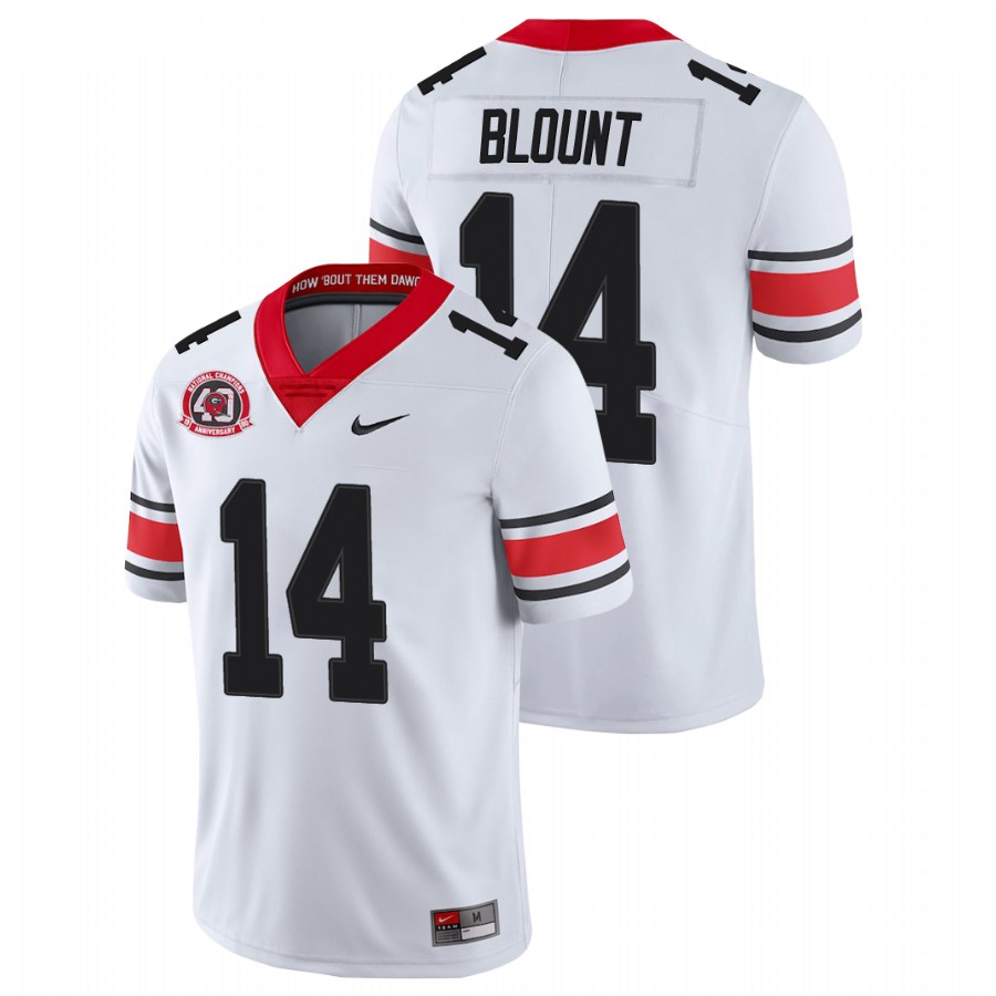 Men's White Georgia Bulldogs Trey Blount College Football 40th Anniversary Alternate Jersey