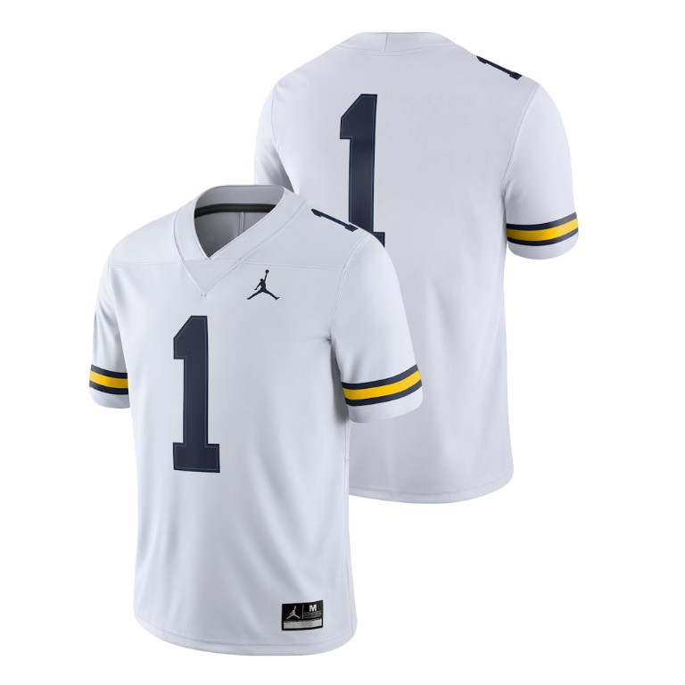 Men's White Jordan Brand College Football Michigan Wolverines 2018 Game Jersey