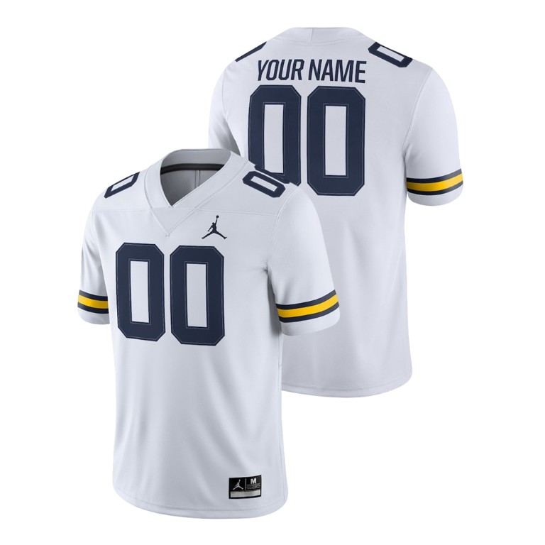 Men's White Jordan Brand Custom College Football Michigan Wolverines 2018 Game Jersey