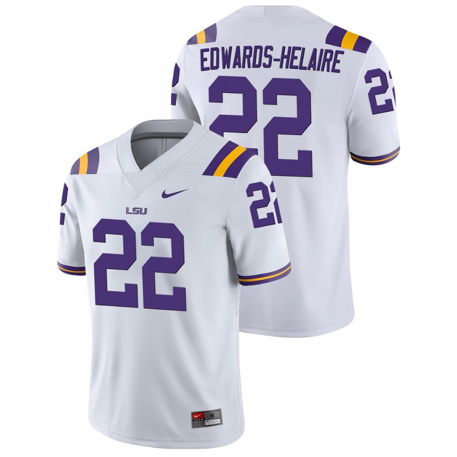 Men's White LSU Tigers Clyde Edwards-Helaire College Football Game Jersey