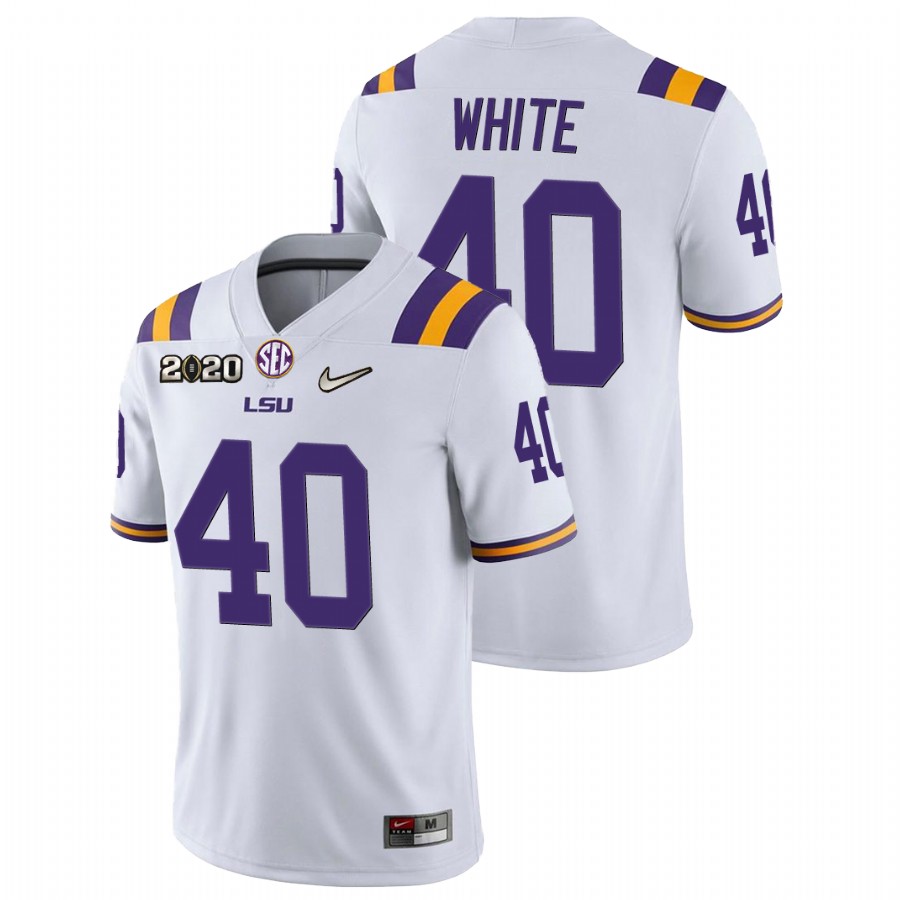 Men's White LSU Tigers Devin White Game Football Jersey