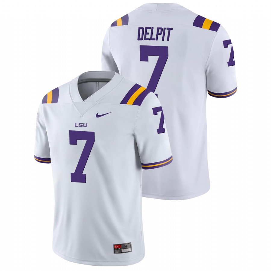 Men's White LSU Tigers Grant Delpit College Football Game Jersey