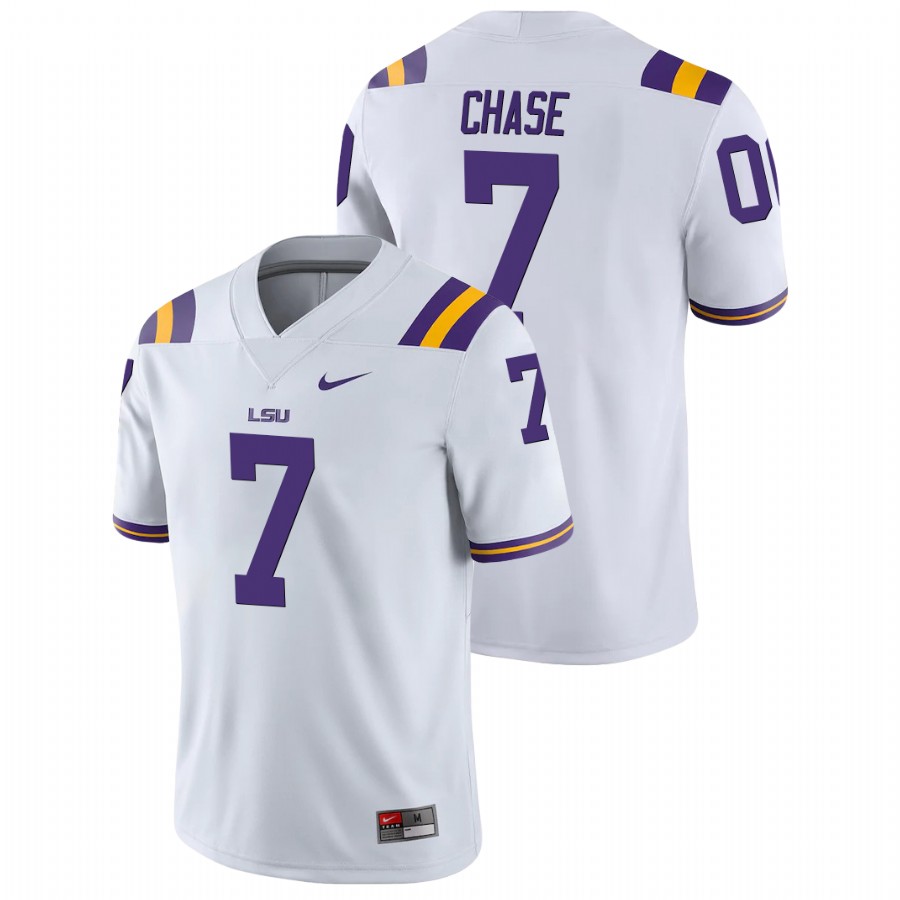 Men's White LSU Tigers Ja'Marr Chase Game College Football Jersey