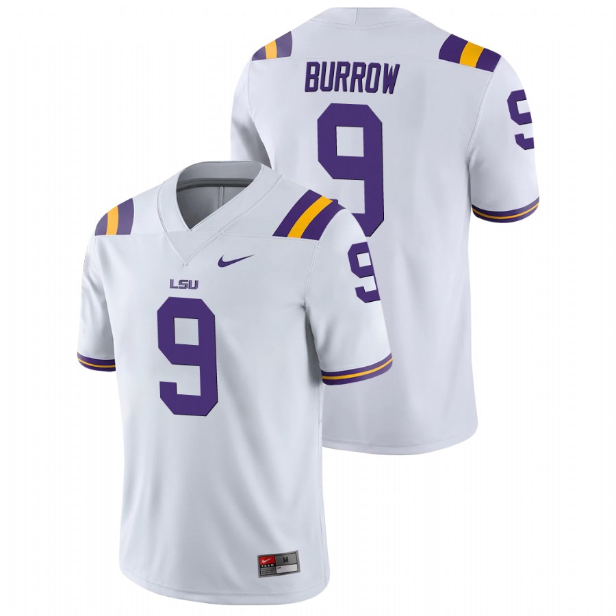 Men's White LSU Tigers Joe Burrow College Football Game Jersey