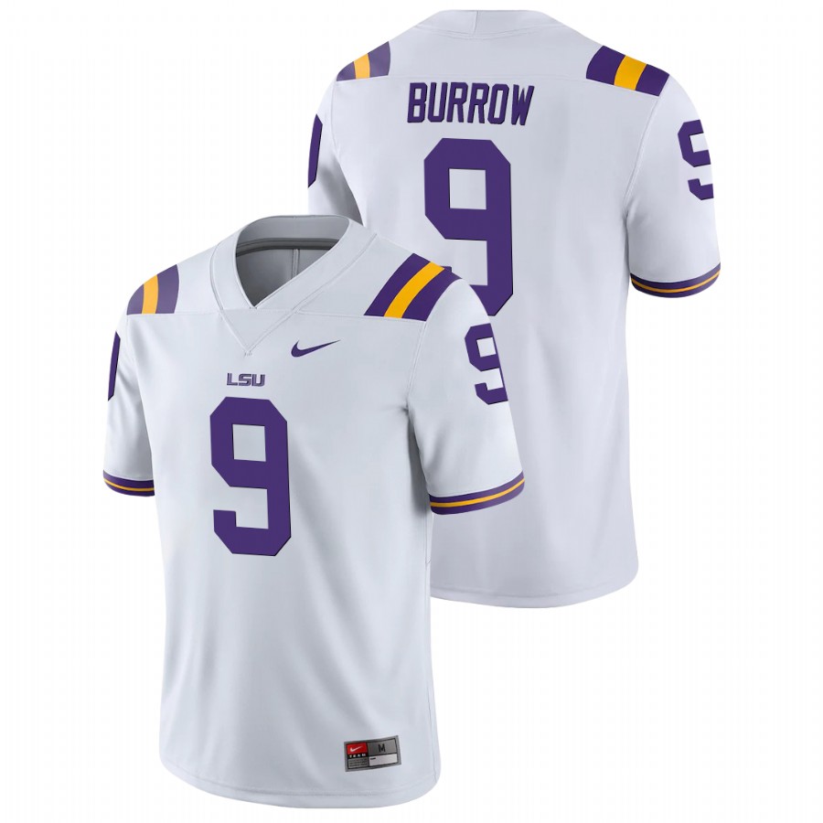 Men's White LSU Tigers Joe Burrow Game College Football Jersey