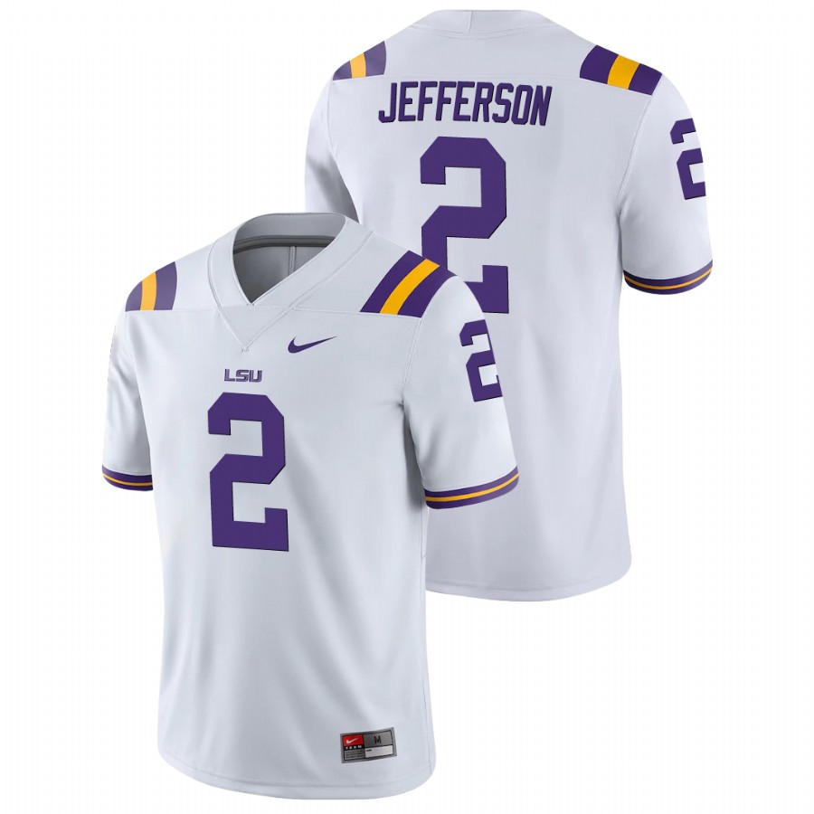 Men's White LSU Tigers Justin Jefferson College Football Game Jersey