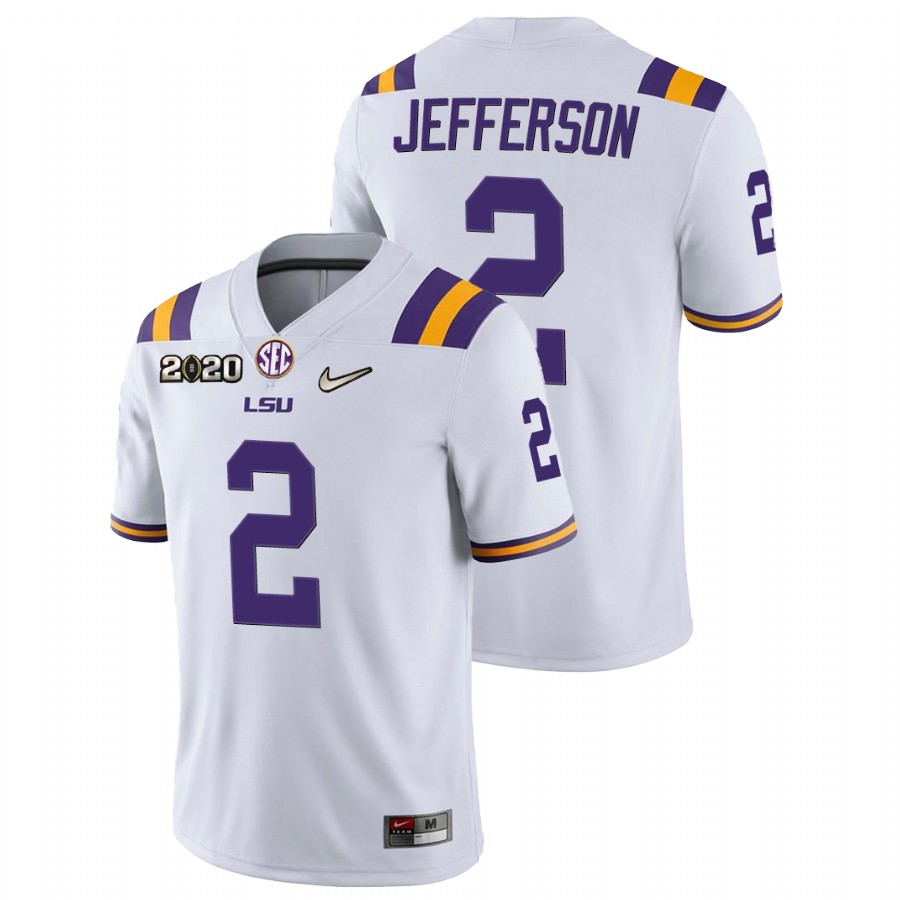 Men's White LSU Tigers Justin Jefferson Game Football Jersey