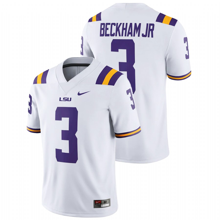 Men's White LSU Tigers Odell Beckham Jr. Game College Football Jersey