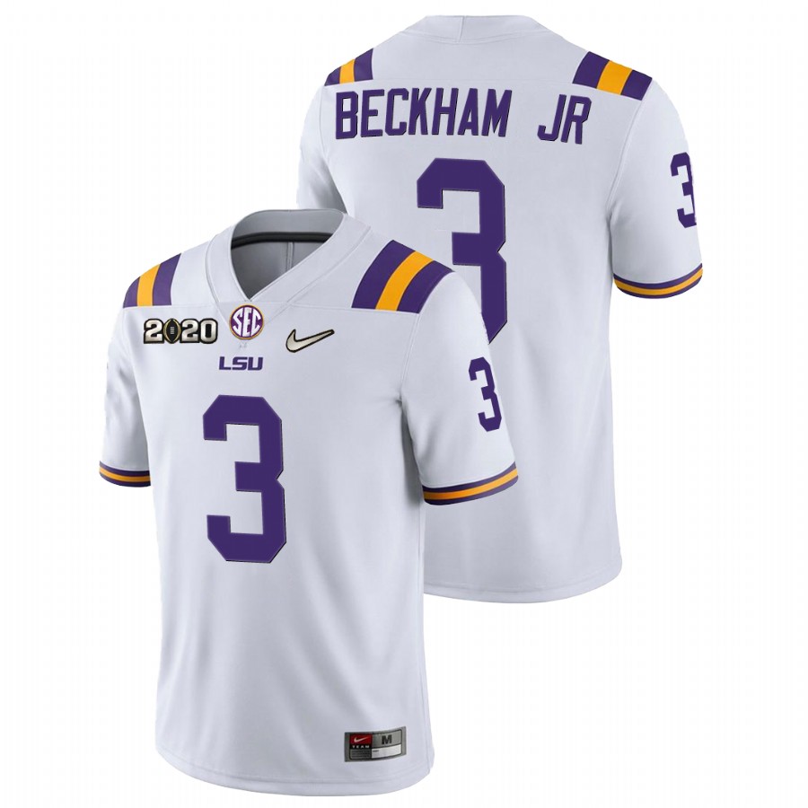 Men's White LSU Tigers Odell Beckham Jr Game Football Jersey