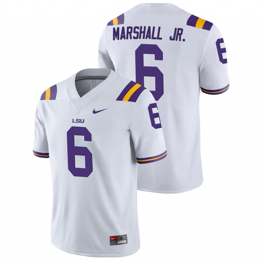 Men's White LSU Tigers Terrace Marshall Jr. College Football Game Jersey