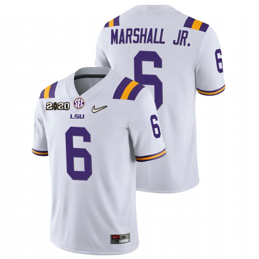 Men's White LSU Tigers Terrace Marshall Jr. Game Football Jersey