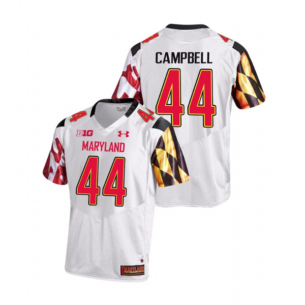 Men's White Maryland Terrapins Chance Campbell College Football Game Jersey Men's Jersey Maryland Terrapins White Chance Campbell College Football Game Jersey