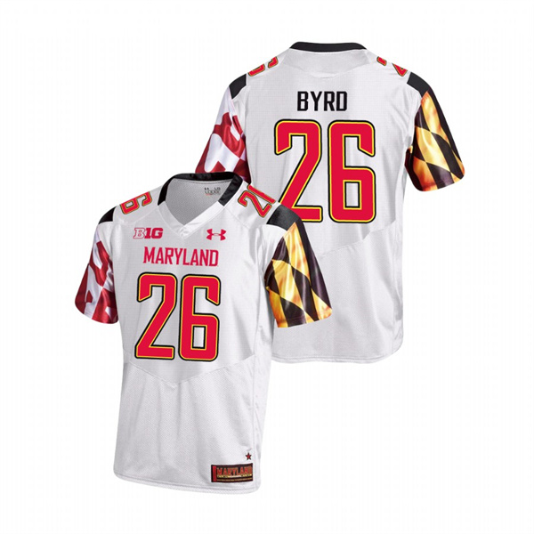 Men's White Maryland Terrapins Erwin Byrd College Football Game Jersey Men's Jersey Maryland Terrapins White Erwin Byrd College Football Game Jersey