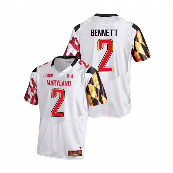 Men's White Maryland Terrapins Jakorian Bennett College Football Game Jersey Men's Jersey Maryland Terrapins White Jakorian Bennett College Football Game Jersey