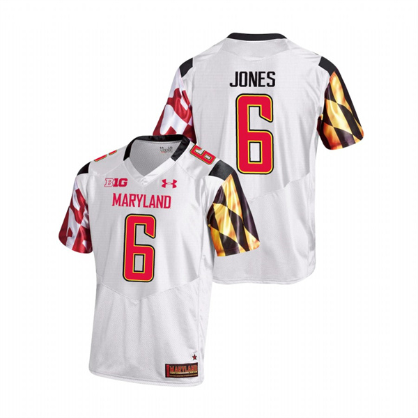 Men's White Maryland Terrapins Jeshaun Jones College Football Game Jersey Men's Jersey Maryland Terrapins White Jeshaun Jones College Football Game Jersey