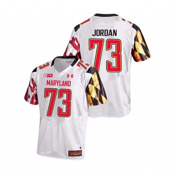 Men's White Maryland Terrapins Johnny Jordan College Football Game Jersey Men's Jersey Maryland Terrapins White Johnny Jordan College Football Game Jersey