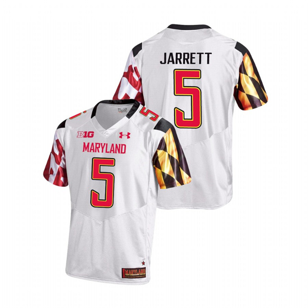 Men's White Maryland Terrapins Rakim Jarrett College Football Game Jersey Men's Jersey Maryland Terrapins White Rakim Jarrett College Football Game Jersey