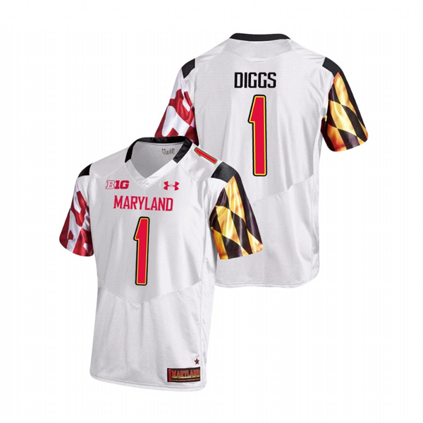 Men's White Maryland Terrapins Stefon Diggs College Football Game Jersey Men's Jersey Maryland Terrapins White Stefon Diggs College Football Game Jersey