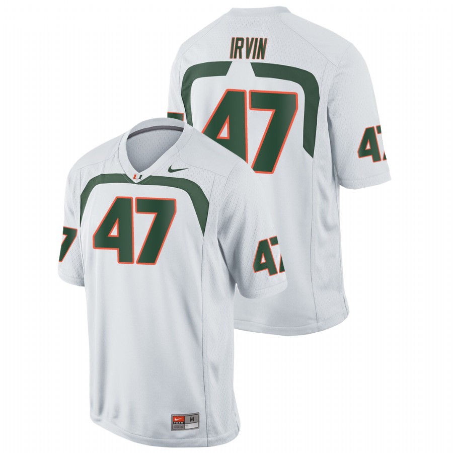 Men's White Miami Hurricanes Michael Irvin Game College Football Jersey Men's Jersey Miami Hurricanes White Michael Irvin Game College Football Jersey