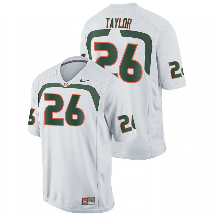 Men's White Miami Hurricanes Sean Taylor Game College Football Jersey Men's Jersey Miami Hurricanes White Sean Taylor Game College Football Jersey