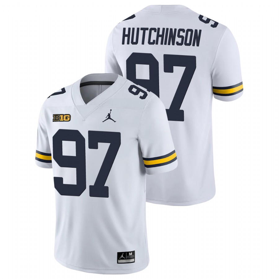 Men's White Michigan Wolverines Aidan Hutchinson College Football Game Jersey