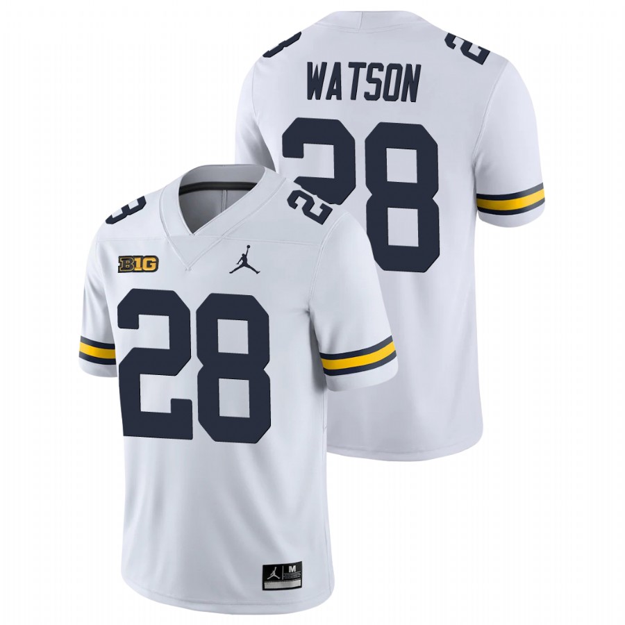 Men's White Michigan Wolverines Brandon Watson College Football Game Jersey