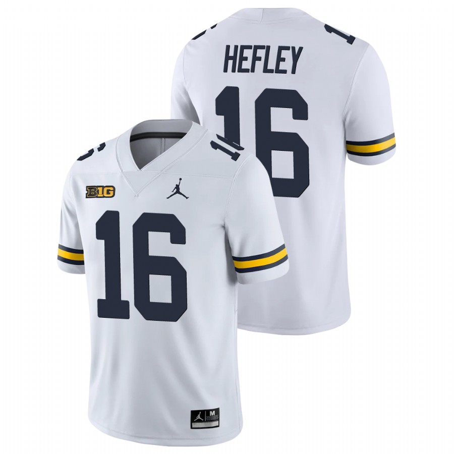 Men's White Michigan Wolverines Ren Hefley College Football Game Jersey
