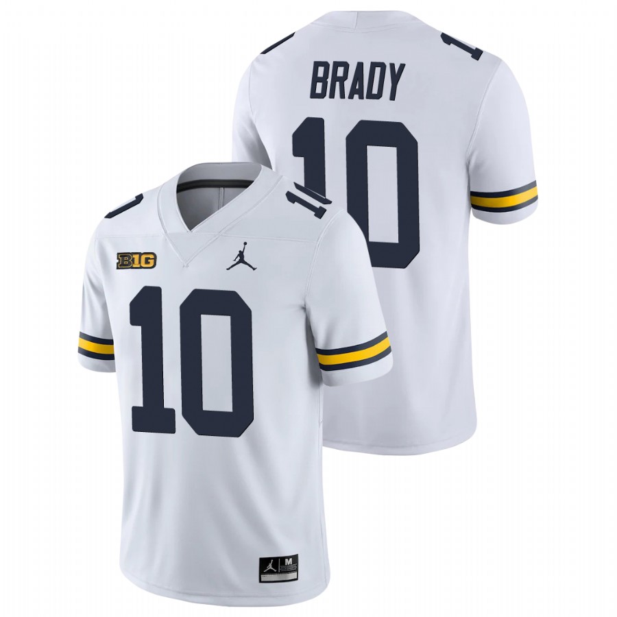 Men's White Michigan Wolverines Tom Brady College Football Game Jersey