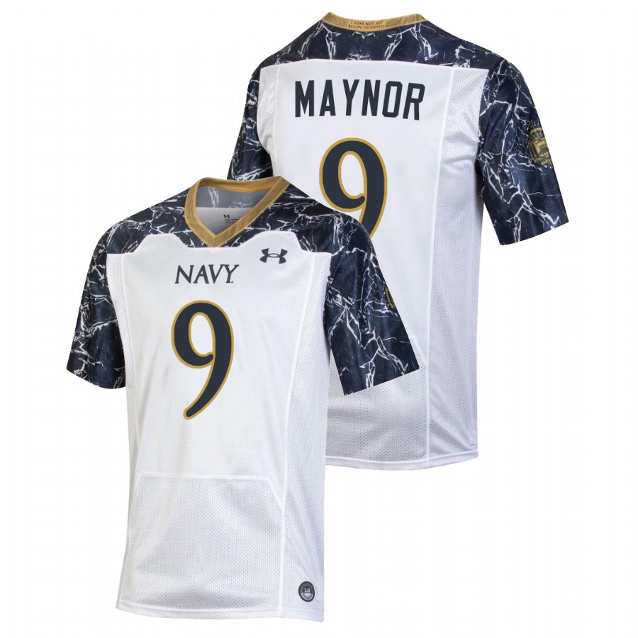 Men's White Navy Midshipmen Maasai Maynor Special Game Football Jersey