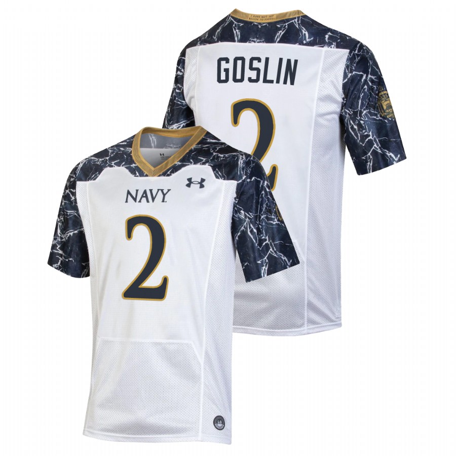 Men's White Navy Midshipmen Tyger Goslin Special Game Football Jersey
